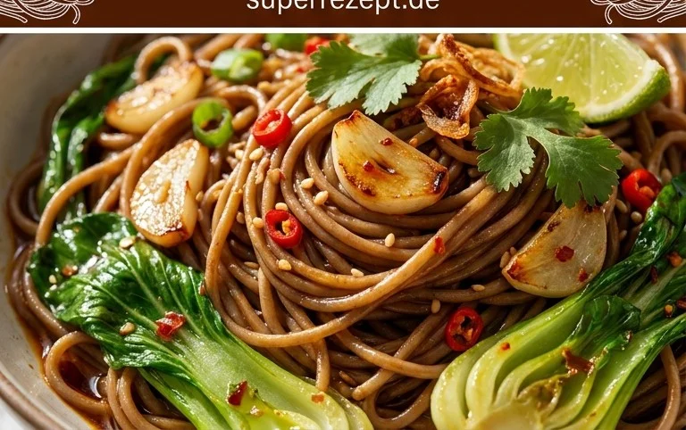 Spicy Garlic Soba Noodles with Bok Choy