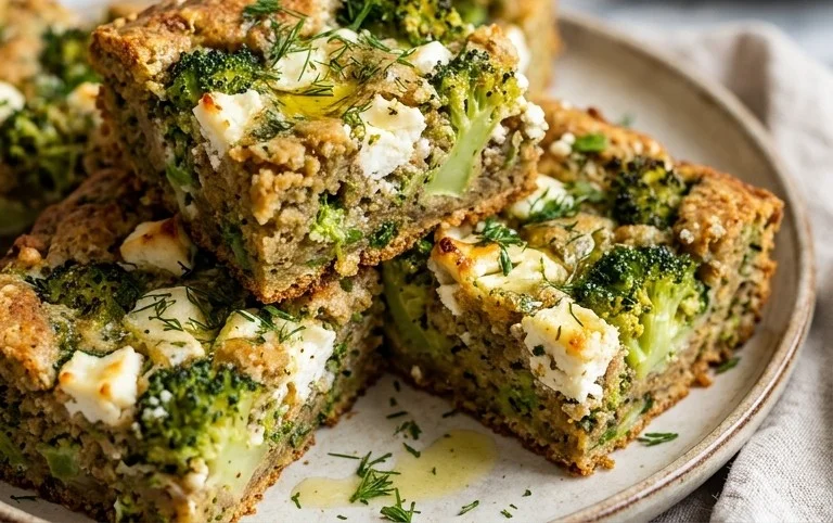 Broccoli and Feta Brownies