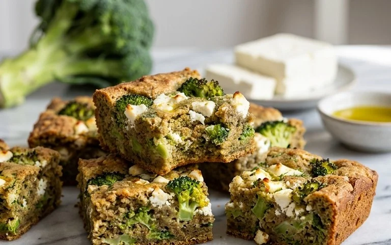 Broccoli and Feta Brownies