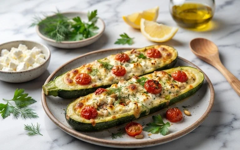 Feta Cheese Stuffed Zucchini