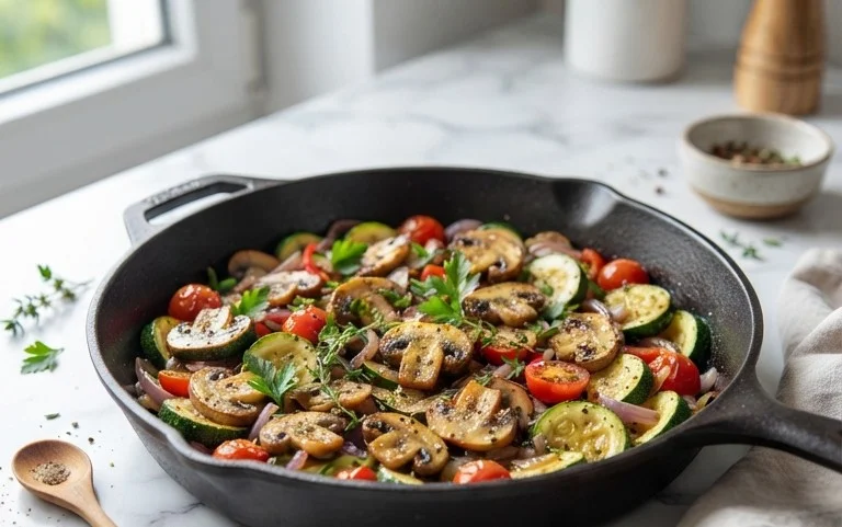 Skillet Zucchini and Mushrooms