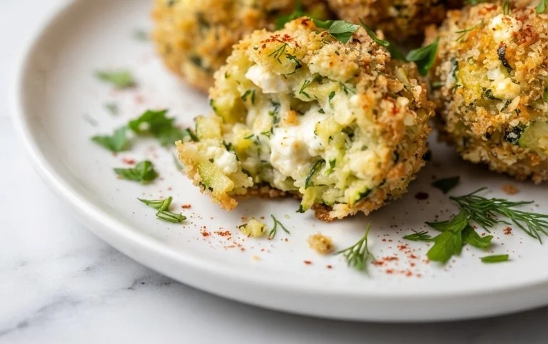 Knusprige Zucchini-Feta-Bällchen aus dem Ofen genießen!