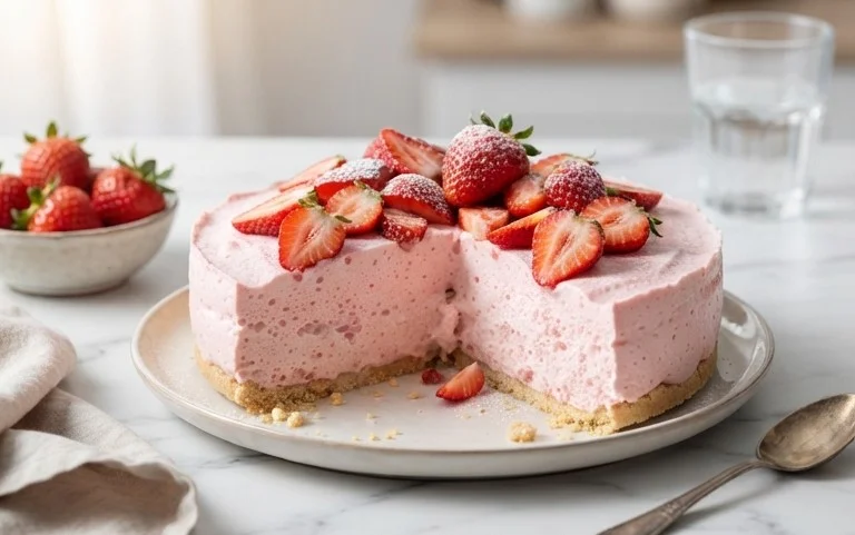 3 Ingredient No Bake Strawberry Cloud Cake