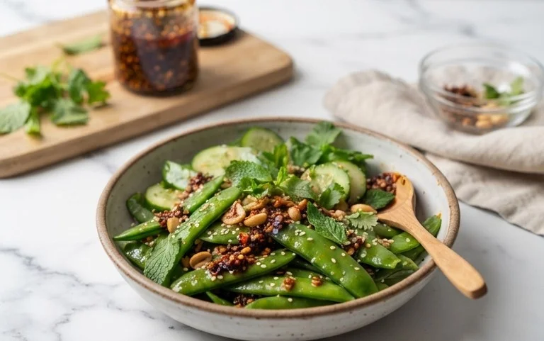 Chili Crisp Snap Pea Salad