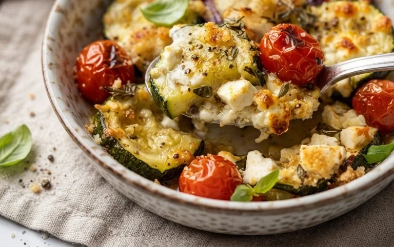 Courgettes feta au four