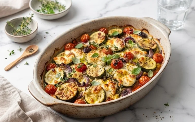 Courgettes feta au four