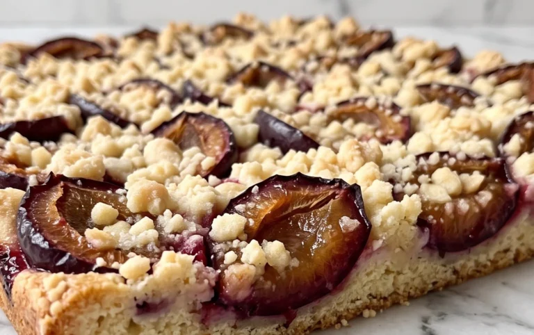 Pflaumenkuchen mit Streusel vom Blech (Quark-Öl-Teig)