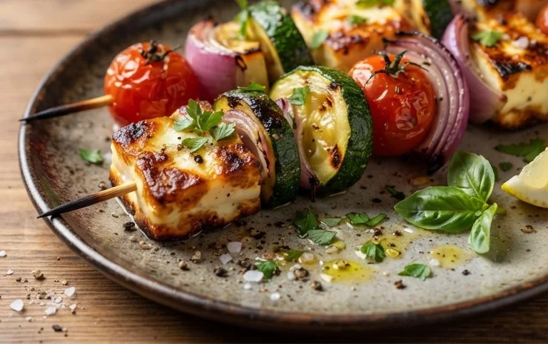 Halloumi Zucchini Spieße Vom Grill: Sommerlich, Lecker & Vegetarisch