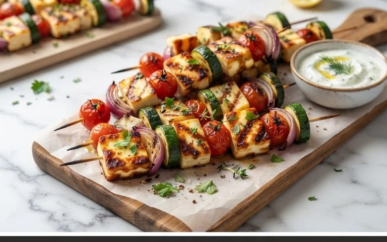 Halloumi Zucchini Spieße Vom Grill: Sommerlich, Lecker & Vegetarisch