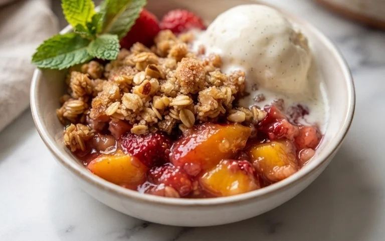 Peach & Strawberry Crisp