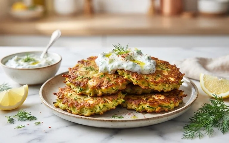 Zucchinipuffer mit Feta und Tzatziki: Das Unglaubliche Ultimative Rezept für 4 Portionen
