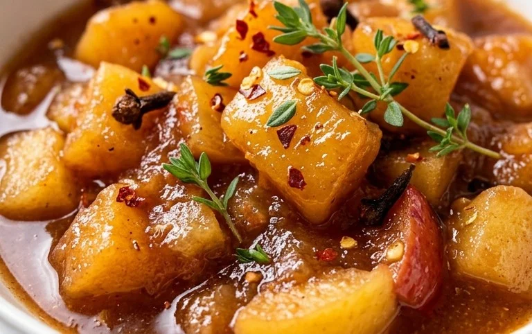 Rezept für Quittenchutney mit Apfel