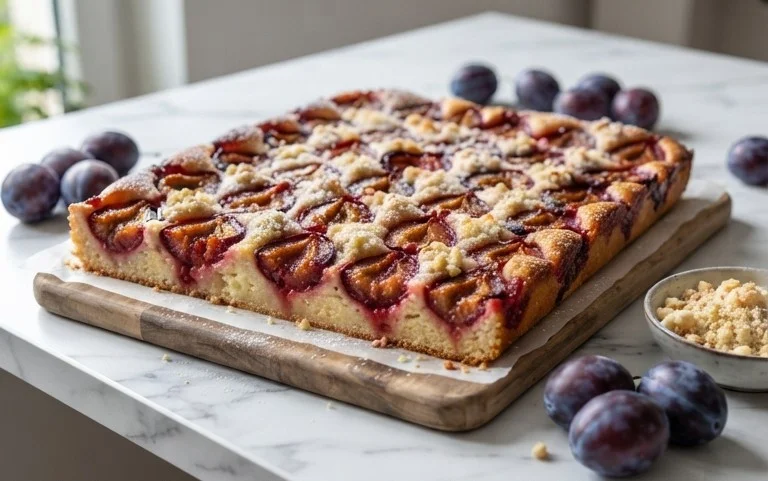 Zwetschgenkuchen mit Quark-Öl-Teig vom Blech