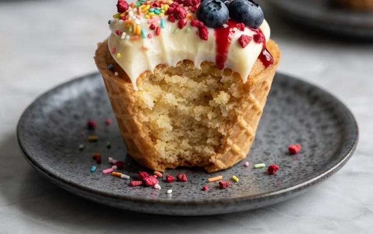 Kuchen im Waffelbecher